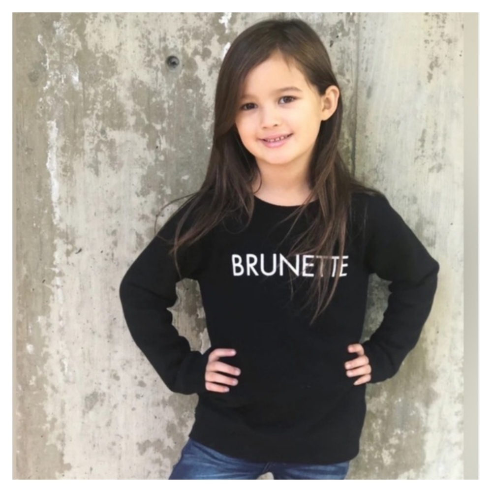 Brunette The Label Little Babes Classic 'Brunette' Sweatshirt - Size 10/12